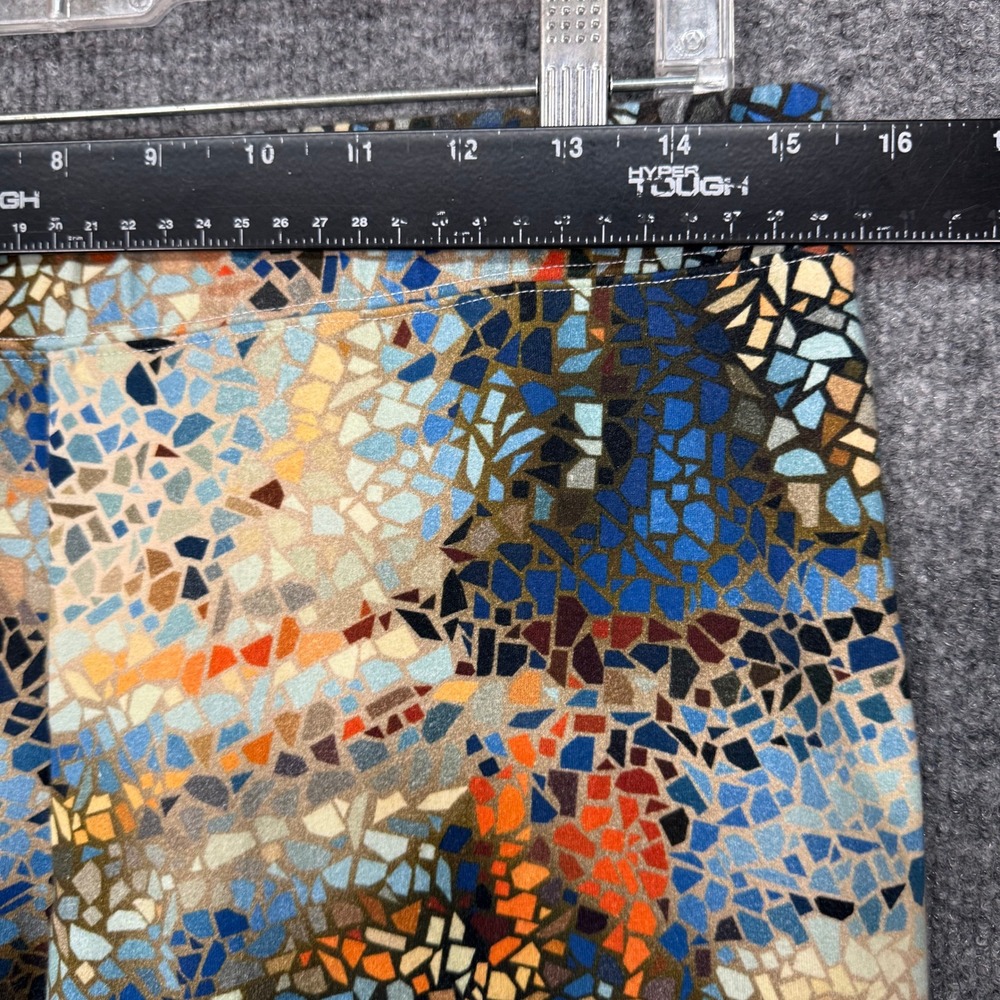 Soft Surroundings Leggings Womens M Blue Mosaic Cotton Blend Stretch Pull On - Picture 6 of 12